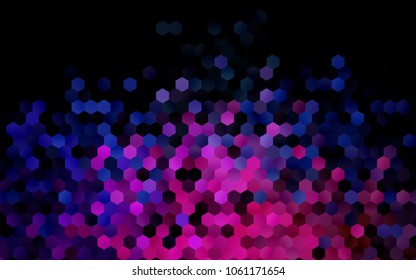 Dark Pink, Blue vector abstract textured polygonal background. Brand-new blurry hexagonal design. Pattern can be used for background.