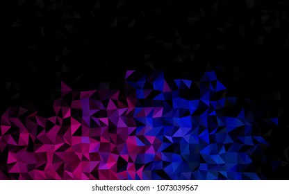 Dark Pink, Blue vector abstract polygonal background. Creative illustration in halftone style with gradient. The elegant pattern can be used as part of a brand book.