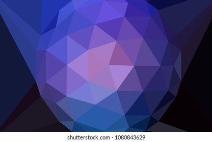 Dark Pink, Blue vector abstract polygonal pattern with a gem in a centre. Abstract illustration with an elegant triangles. Brand new style for your business design.