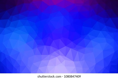 Dark Pink, Blue vector abstract polygonal template. Modern abstract illustration with triangles. Polygonal design for your web site.