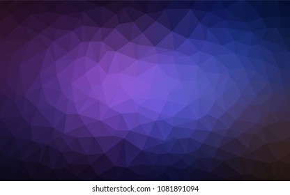 Dark Pink, Blue vector abstract polygonal background. A completely new color illustration in a polygonal style. Triangular pattern for your design.