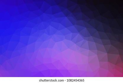 Dark Pink, Blue vector abstract polygonal pattern. A completely new color illustration in a polygonal style. New template for your brand book.