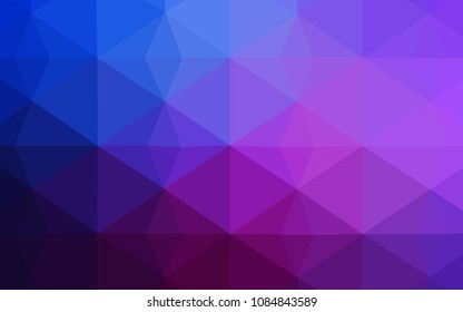 Dark Pink, Blue vector abstract polygonal template. Colorful illustration in polygonal style with gradient. Textured pattern can be used as a background.