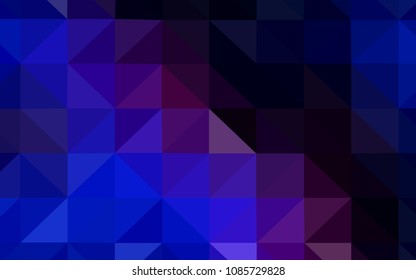 Dark Pink, Blue vector abstract mosaic backdrop. Triangular geometric sample with gradient.  A completely new design for your leaflet.