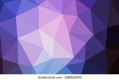 Dark Pink, Blue vector abstract polygonal template. Triangular geometric sample with gradient.  Pattern for a brand book's backdrop.