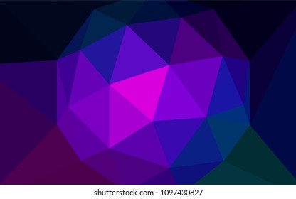 Dark Pink, Blue vector abstract mosaic backdrop. Creative illustration in halftone style with triangles. Polygonal design for your web site.