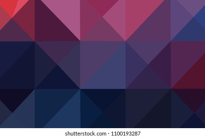 Dark Pink, Blue vector abstract mosaic background. Shining polygonal illustration, which consist of triangles. Brand-new style for your business design.