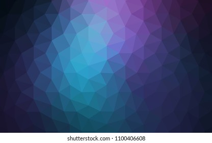 Dark Pink, Blue vector abstract mosaic backdrop. Polygonal abstract illustration with gradient. Polygonal design for your web site.