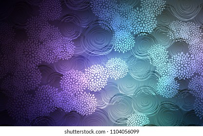 Dark Pink, Blue vector abstract doodle template. Colorful illustration in doodle style with flowers. The doodle design can be used for your web site.