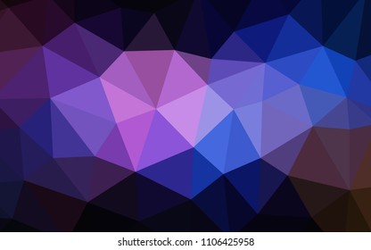 Dark Pink, Blue vector abstract polygonal background. Shining colorful illustration with triangles. Template for cell phone's backgrounds.