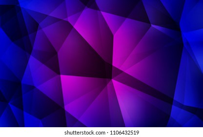 Dark Pink, Blue vector abstract polygonal background. Creative geometric illustration in Origami style with gradient. Completely new template for your banner.