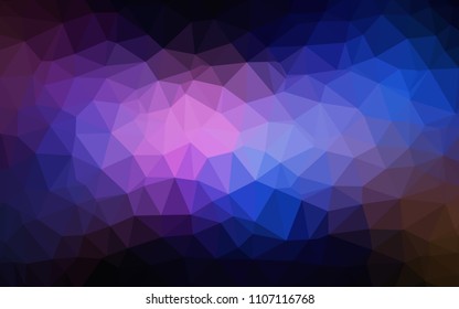 Dark Pink, Blue vector abstract polygonal background. Glitter abstract illustration with an elegant triangles. Pattern for a brand book's backdrop.