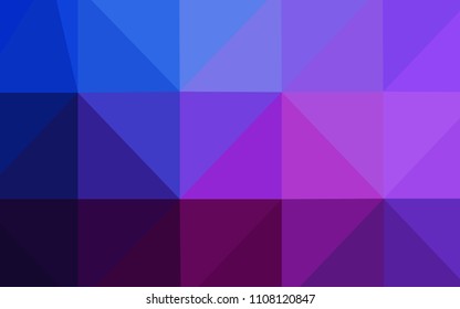 Dark Pink, Blue vector abstract mosaic backdrop. Elegant bright polygonal illustration with gradient. The polygonal design can be used for your web site.