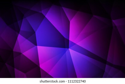 Dark Pink, Blue vector abstract polygonal template. Geometric illustration in Origami style with gradient.  New template for your brand book.