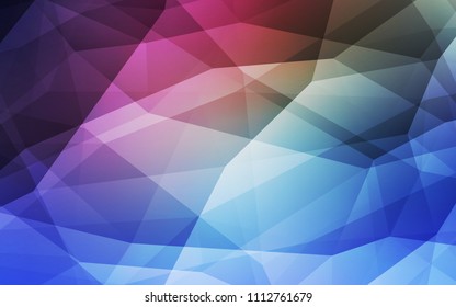 Dark Pink, Blue vector abstract polygonal background. Polygonal abstract illustration with gradient. Textured pattern for your backgrounds.