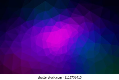 Dark Pink, Blue vector abstract polygonal template. Colorful illustration in polygonal style with gradient. New template for your brand book.