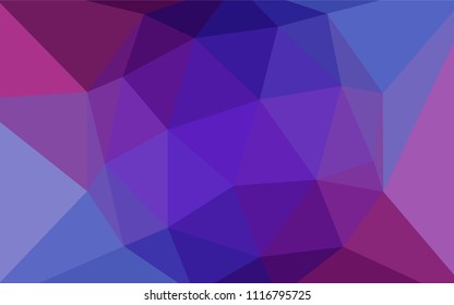 Dark Pink, Blue vector abstract polygonal template. A sample with polygonal shapes. Best triangular design for your business.