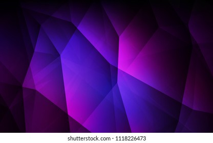 Dark Pink, Blue vector abstract mosaic pattern. Polygonal abstract illustration with gradient. Best triangular design for your business.