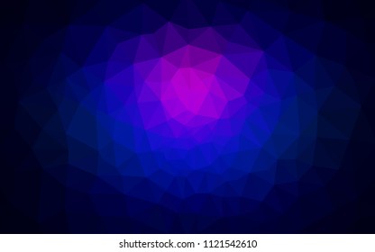 Dark Pink, Blue vector abstract polygonal pattern. A sample with polygonal shapes. Best triangular design for your business.