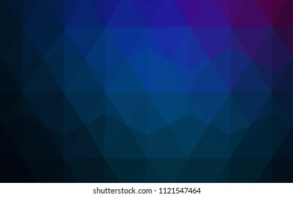 Dark Pink, Blue vector abstract mosaic backdrop. Polygonal abstract illustration with gradient. Completely new template for your banner.