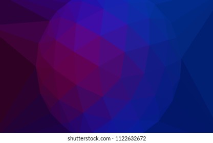 Dark Pink, Blue vector abstract mosaic backdrop with a diamond. Abstract illustration with an elegant triangles. Triangular pattern for your design.