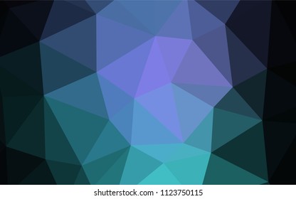 Dark Pink, Blue vector abstract polygonal template. Triangular geometric sample with gradient.  Completely new template for your banner.