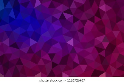 Dark Pink, Blue vector abstract mosaic backdrop. Modern abstract illustration with triangles. Textured pattern for your backgrounds.