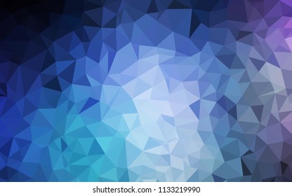 Dark Pink, Blue vector abstract mosaic background. Creative illustration in halftone style with triangles. Best triangular design for your business.