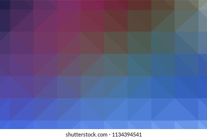 Dark Pink, Blue vector abstract mosaic pattern. A sample with polygonal shapes. Triangular pattern for your design.