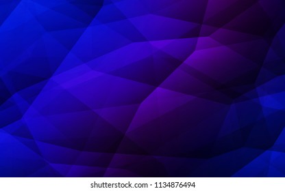 Dark Pink, Blue vector abstract polygonal template. Glitter abstract illustration with an elegant triangles. Polygonal design for your web site.