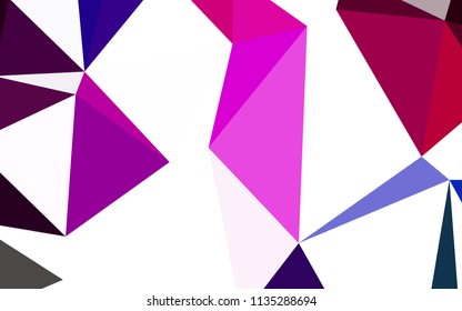 Dark Pink, Blue vector abstract polygonal template. Shining colorful illustration with triangles. New template for your brand book.