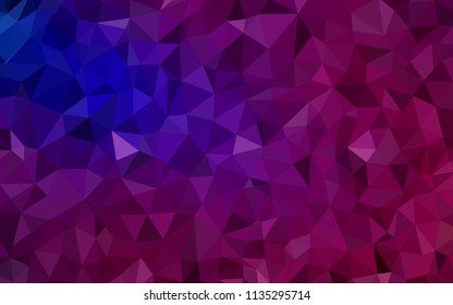 Dark Pink, Blue vector abstract polygonal background. Glitter abstract illustration with an elegant triangles. A completely new design for your leaflet.