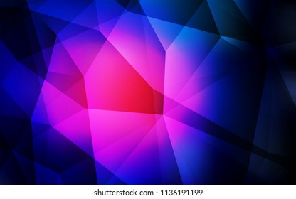 Dark Pink, Blue vector abstract mosaic backdrop. Polygonal abstract illustration with gradient. Completely new template for your banner.