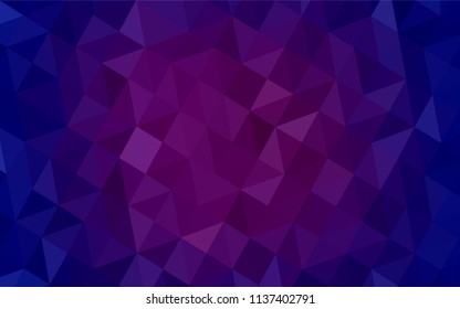 Dark Pink, Blue vector abstract polygonal template. Shining polygonal illustration, which consist of triangles. Template for cell phone's backgrounds.