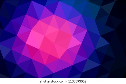 Dark Pink, Blue vector abstract polygonal pattern. Elegant bright polygonal illustration with gradient. Triangular pattern for your business design.