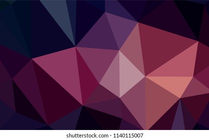 Dark Pink, Blue vector abstract polygonal background. Triangular geometric sample with gradient.  Template for cell phone's backgrounds.