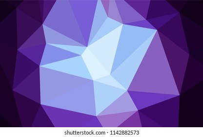Dark Pink, Blue vector abstract polygonal template. Triangular geometric sample with gradient.  That new template can be used for your brand book.