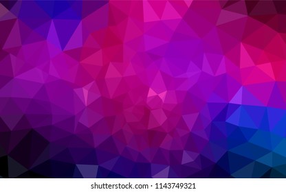 Dark Pink, Blue vector abstract polygonal template. Glitter abstract illustration with an elegant triangles. Brand new style for your business design.