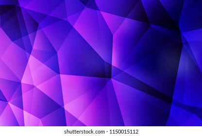 Dark Pink, Blue vector abstract polygonal background. Creative illustration in halftone style with triangles. Polygonal design for your web site.
