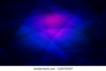 Dark Pink, Blue vector abstract polygonal template. Modern abstract illustration with triangles. A completely new design for your leaflet.