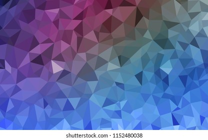 Dark Pink, Blue vector abstract mosaic background. Shining colorful illustration with triangles. Brand new style for your business design.