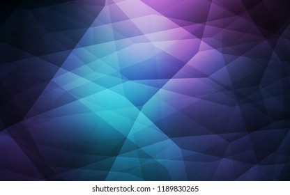 Dark Pink, Blue vector abstract polygonal template. Triangular geometric sample with gradient.  Best triangular design for your business.