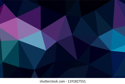 Dark Pink, Blue vector abstract polygonal template. Shining colorful illustration with triangles. A completely new design for your leaflet.