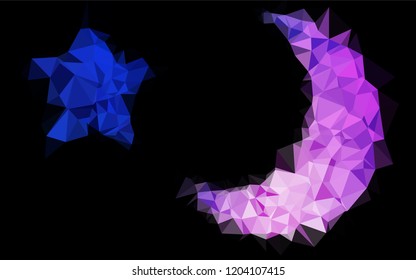 Dark Pink, Blue vector abstract mosaic backdrop. Creative geometric illustration in Origami style with gradient. A new texture for your design.
