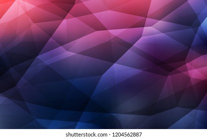 Dark Pink, Blue vector abstract polygonal template. Creative geometric illustration in Origami style with gradient. Best triangular design for your business.