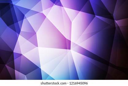 Dark Pink, Blue vector abstract polygonal pattern. Glitter abstract illustration with an elegant triangles. Brand new design for your business.