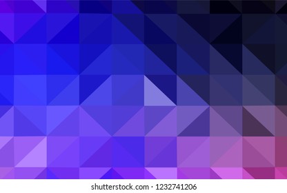 Dark Pink, Blue vector abstract mosaic background. Polygonal abstract illustration with gradient. Completely new template for your banner.