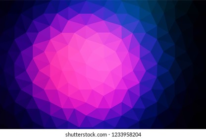 Dark Pink, Blue vector abstract polygonal pattern. Glitter abstract illustration with an elegant triangles. Brand new style for your business design.