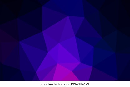 Dark Pink, Blue vector abstract mosaic background. Shining colorful illustration with triangles. Best triangular design for your business.