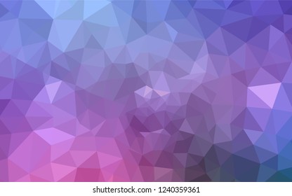 Dark Pink, Blue vector abstract polygonal template. Glitter abstract illustration with an elegant triangles. Textured pattern for your backgrounds.